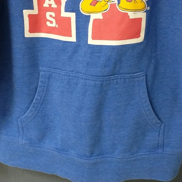 Kansas Jayhawks Blue Hooded Sweatshirt - University Logo Pullover - Picture 6 of 8